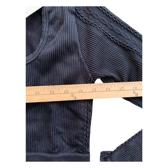 New! OFFLINE By Aerie Big Chill Seamless Square Neck Cropped Top Black Sz XL - Picture 12 of 15